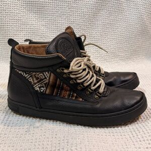 Inkkas Black Barracuda Lace up Hiking Camping Boots Leather Size 11